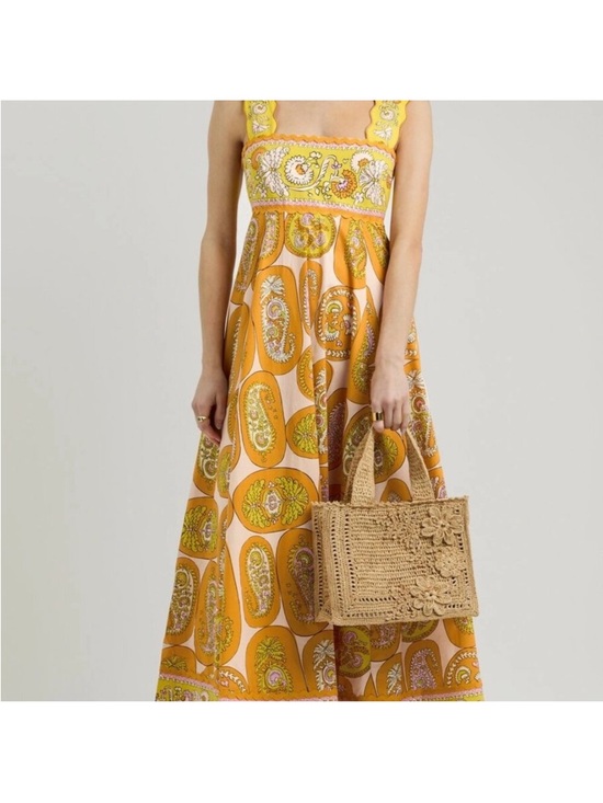 Alemais Dresses & Skirts - Alemais Orange Paisley Midi Dress